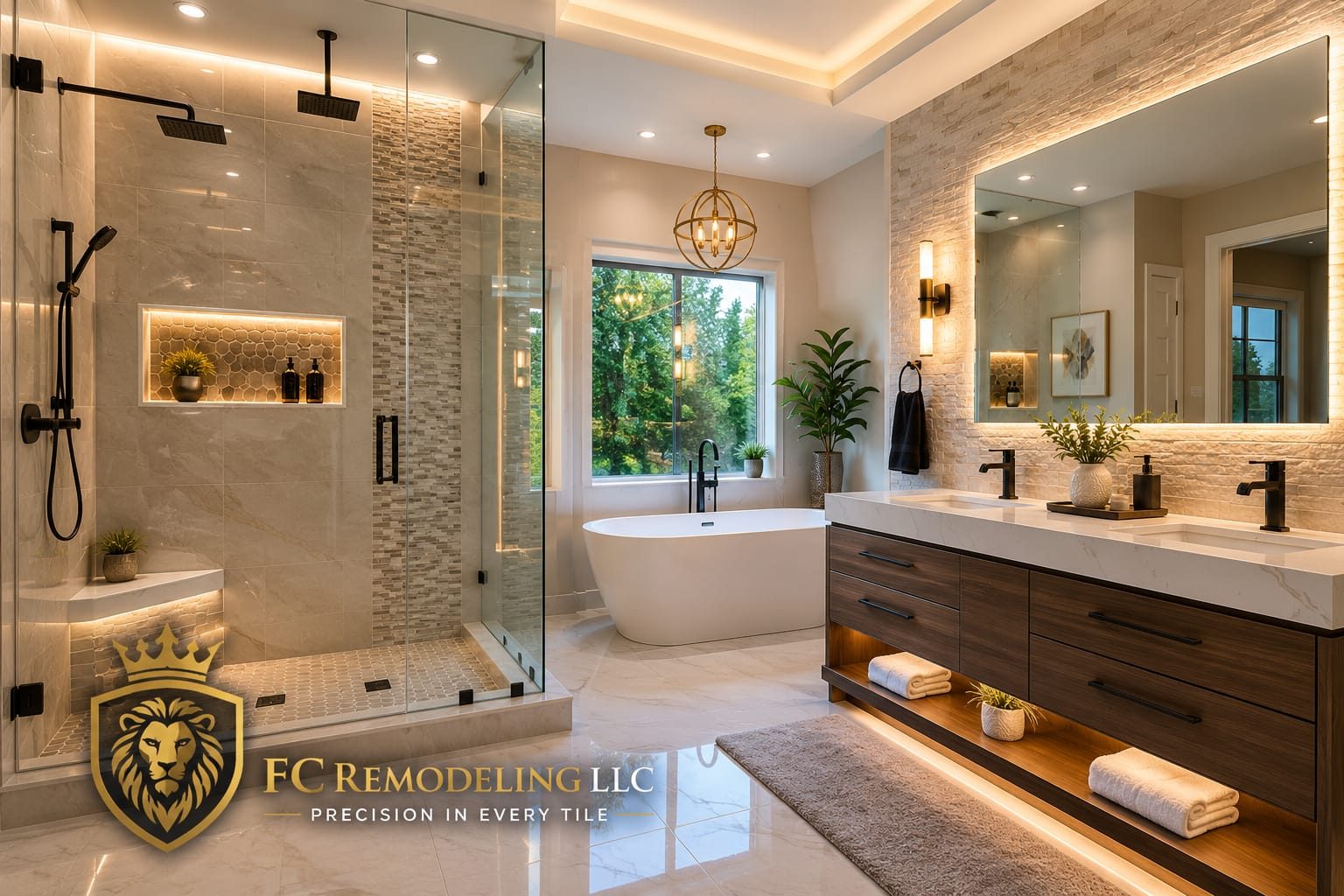 Custom tile shower installation by FC Remodeling LLC